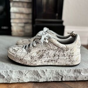 Officine Creative Metallic Snake Skin Pattern Trainer Sneakers Women EU 40 US 10